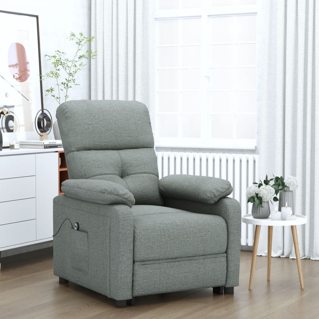 Vidaxl fauteuil elektrisch verstelbaar stof donkergrijs