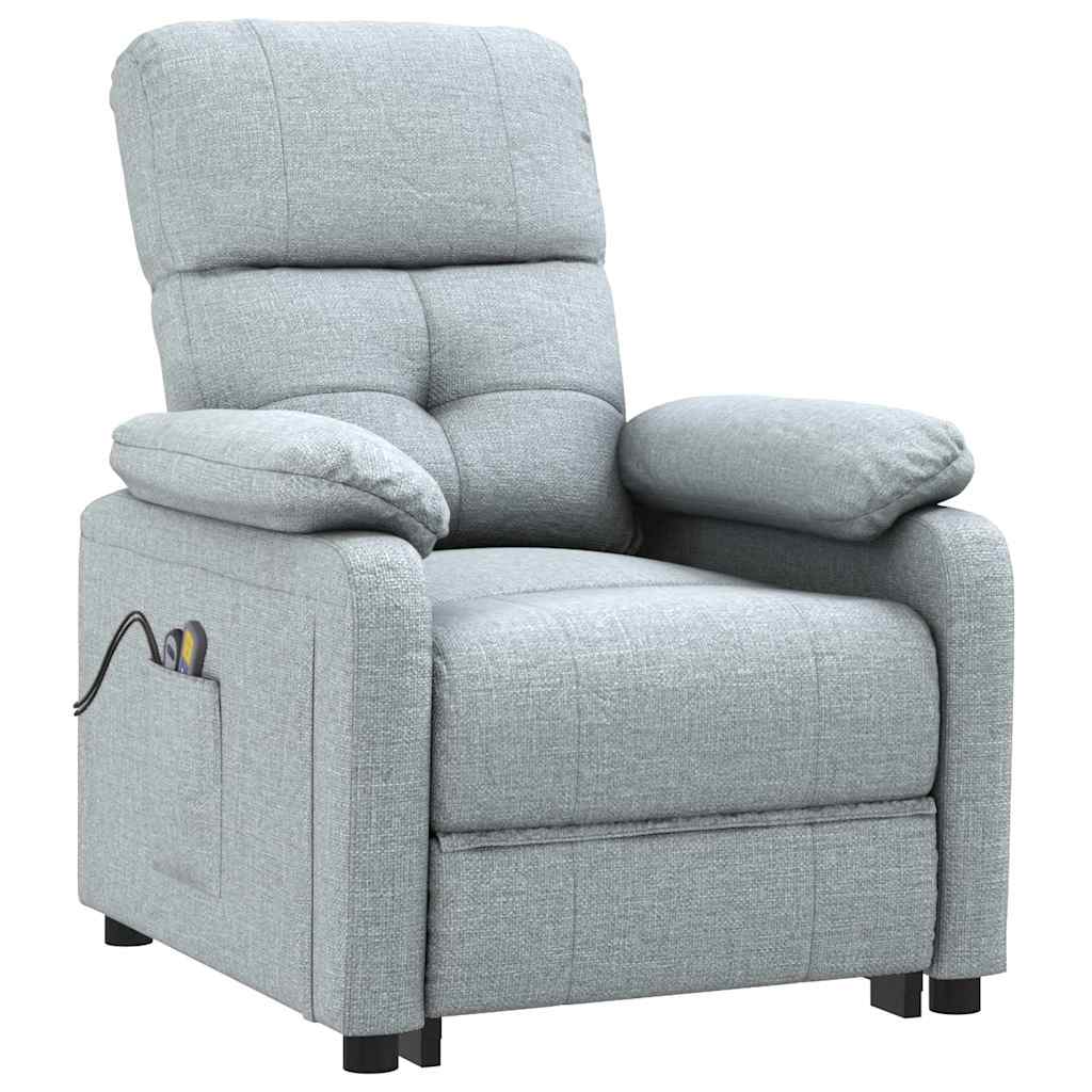 Vidaxl massagestoel elektrisch stof lichtgrijs