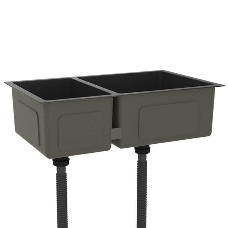 Vidaxl Spüle Edelstahl schwarz