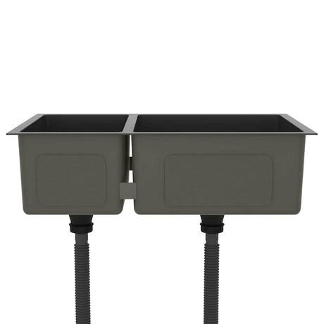 Vidaxl Spüle Edelstahl schwarz