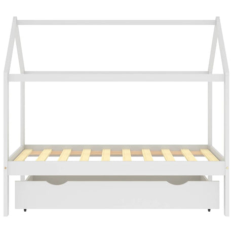 Vidaxl kinderbedframe met lade massief grenenhout wit 80x160 cm
