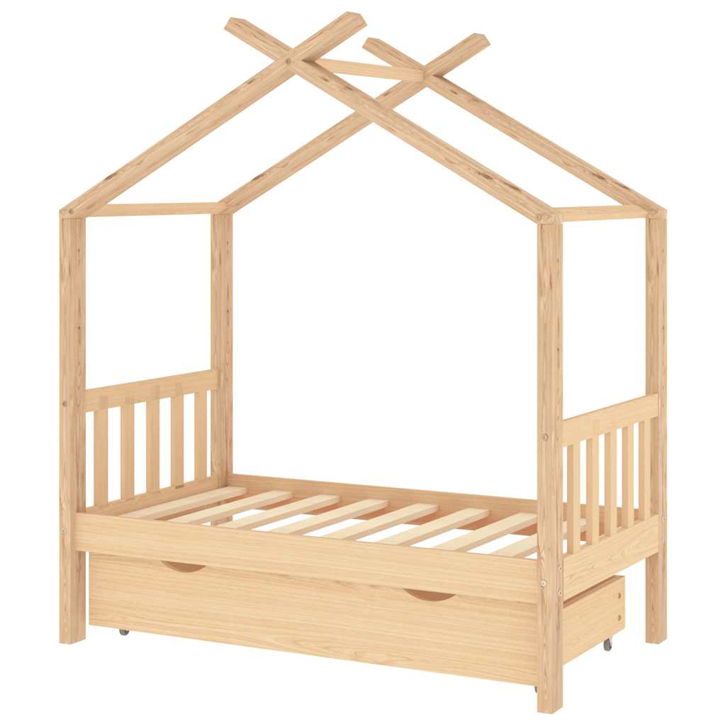 Vidaxl kinderbedframe met lade massief grenenhout 70x140 cm