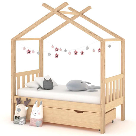 Vidaxl kinderbedframe met lade massief grenenhout 70x140 cm