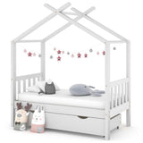 Vidaxl kinderbedframe met lade massief grenenhout 70x140 cm wit