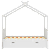 Vidaxl kinderbedframe met lade massief grenenhout wit 80x160 cm