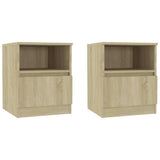 Vidaxl nachtkastjes 2 st 40x40x50 cm bewerkt hout sonoma eikenkleurig