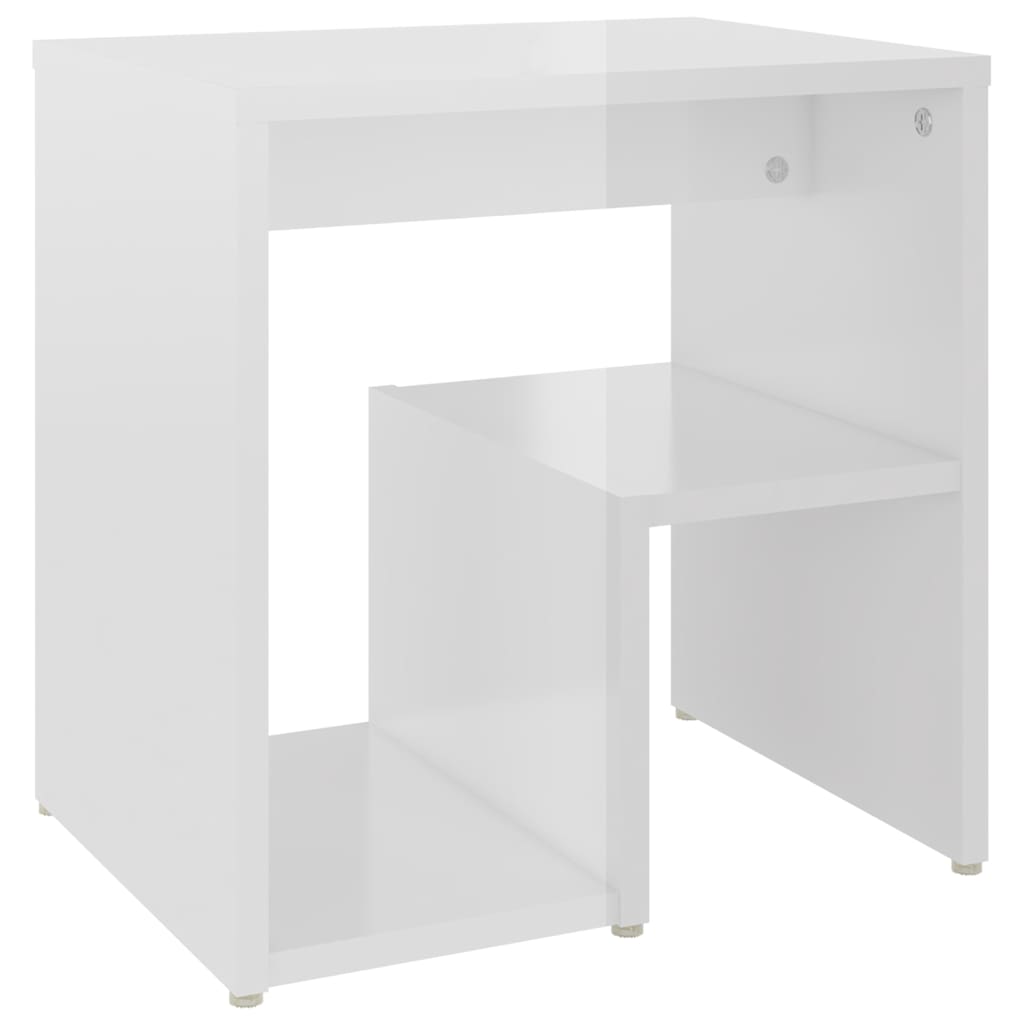 Vidaxl nachtkastje 40x30x40 cm bewerkt hout hoogglans wit