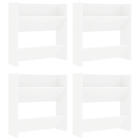 Vidaxl wandschoenenkasten 4 st 60x18x60 cm bewerkt hout wit