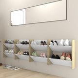 Vidaxl Wandschuhschränke 4 St 60x18x60 cm Holz weiße Sonoma -Eiche