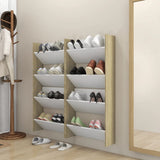 Vidaxl Wandschuhschränke 4 St 60x18x60 cm Holz weiße Sonoma -Eiche