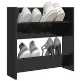Vidaxl Wandschuhschrank 60x18x60 cm propertiertes Holz Hochglanzschwarz schwarz