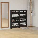 Vidaxl Wandschuhschränke 4 ST 60x18x60 cm Holz Hochglanzschwarz schwarz