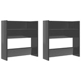 Vidaxl Wandschuhschränke 2 ST 60x18x60 cm Holz Hochglanzgrau