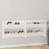 Vidaxl wandschoenenkasten 2 st 80x18x60 cm spaanplaat wit
