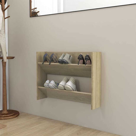 VIDAXL -Wandschuhschrank 80x18x60 cm Propertiertes Holz Sonoma Eiche -Colored