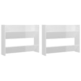 Vidaxl Wandschuhschränke 2 ST 80x18x60 cm Propertiertes Holz Hochglanz weiß