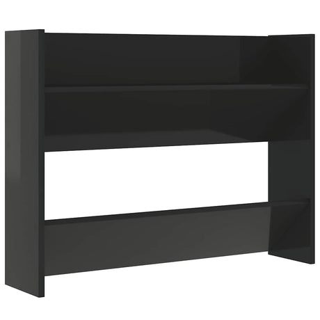 Vidaxl Wandschuhschrank 80x18x60 cm propertiertes Holz Hochglanzschwarz schwarz