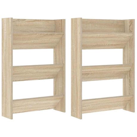 Vidaxl wandschoenenkasten 2 st 60x18x90 cm spaanplaat sonoma eiken