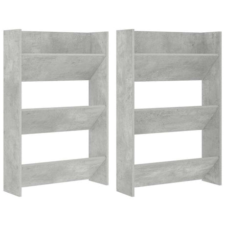 Vidaxx Wandschuhschränke 2 Stk. 60x18x90 cm Spanplatte betongrau