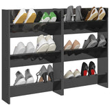 Vidaxl Wandschuhschränke 2 ST 60x18x90 cm Holz Hochglanzgrau grau