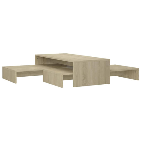 Vidaxl salontafelset 100x100x26,5 cm bewerkt hout sonoma eikenkleurig