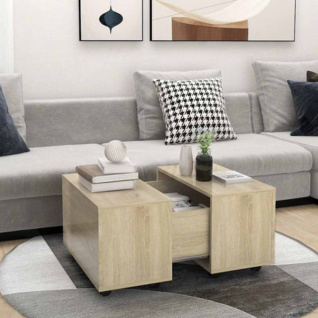 Vidaxl salontafel 60x60x38 cm bewerkt hout sonoma eikenkleurig