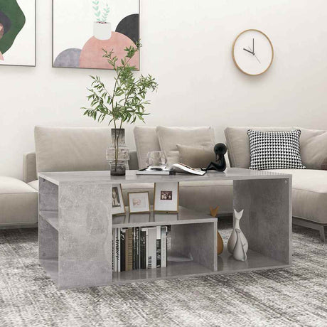 Vidaxl salontafel 100x50x40 cm bewerkt hout betongrijs