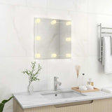Vidaxl Wandspiegel mit LED -Lampen quadratische Glas