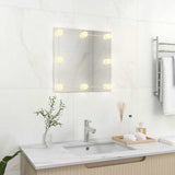 VidaXL Wandspiegel mit LED-Lampen aus quadratischem Glas