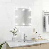 Vidaxl Wandspiegel mit LED -Lampen quadratische Glas