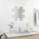 VidaXL Wandspiegel mit LED-Lampen aus quadratischem Glas