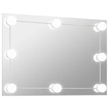 Vidaxl -Wandspiegel mit LED -Lampen rechteckig Glas