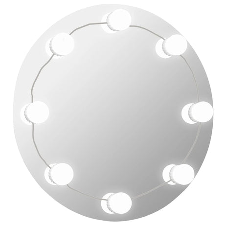 Vidaxl -Wandspiegel mit LED -Lampen um Glas