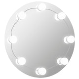 Vidaxl -Wandspiegel mit LED -Lampen um Glas
