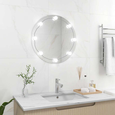 Vidaxl -Wandspiegel mit LED -Lampen um Glas