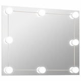 Vidaxl Wandspiegel ohne Rahmen LED -Lampen rechteckiges Glas