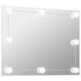 Vidaxl Wandspiegel ohne Rahmen LED -Lampen rechteckiges Glas