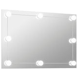 Vidaxl Wandspiegel ohne Rahmen LED -Lampen rechteckiges Glas