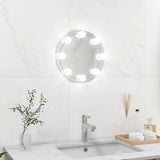 VidaXL Wandspiegel ohne Rahmen mit LED-Lampen rundem Glas