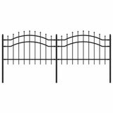VidaXL Gartenzaun mit Stabenden 115 cm schwarz pulverbeschichteter Stahl