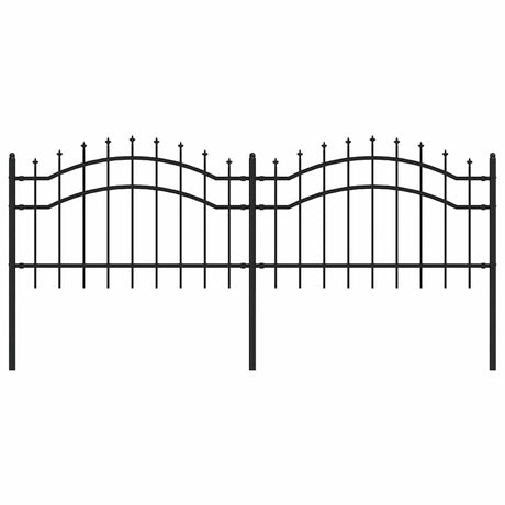 VidaXL Gartenzaun mit Speerspitze schwarz 239x75 cm pulverbeschichteter Stahl