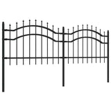 VidaXL Gartenzaun mit Stabenden 115 cm schwarz pulverbeschichteter Stahl