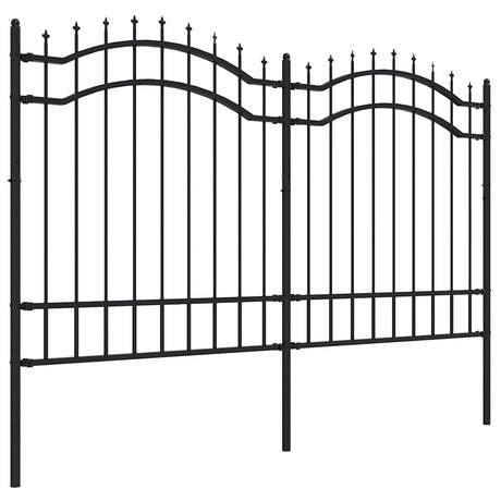 VidaXL Gartenzaun mit Speerspitze schwarz 239x125 cm pulverbeschichteter Stahl