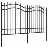 VidaXL Gartenzaun mit Stabenden 165 cm schwarz pulverbeschichteter Stahl