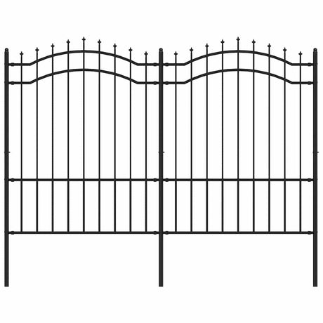VidaXL Gartenzaun mit Speerspitze schwarz 239x150 cm pulverbeschichteter Stahl