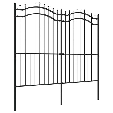 VidaXL Gartenzaun mit Speerspitze schwarz 239x175 cm pulverbeschichteter Stahl