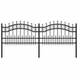 VidaXL Gartenzaun mit Stabenden 115 cm schwarz pulverbeschichteter Stahl