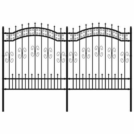 VidaXL Gartenzaun mit Speerspitze schwarz 240x125 cm pulverbeschichteter Stahl