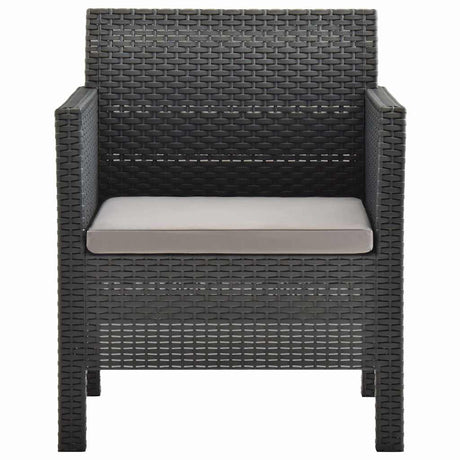 Vidaxl tuinstoelen 2 st met kussens pp rattan antracietkleurig