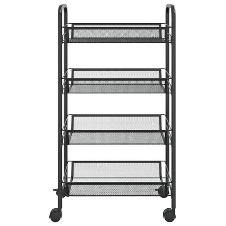 Vidaxl keukentrolley 4-laags 46x26x85 cm ijzer zwart